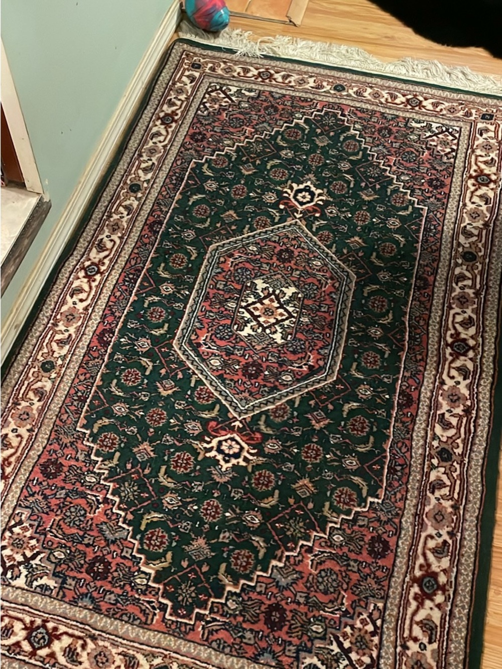 Jordan Green and Red Oriental-Style Door Mat
